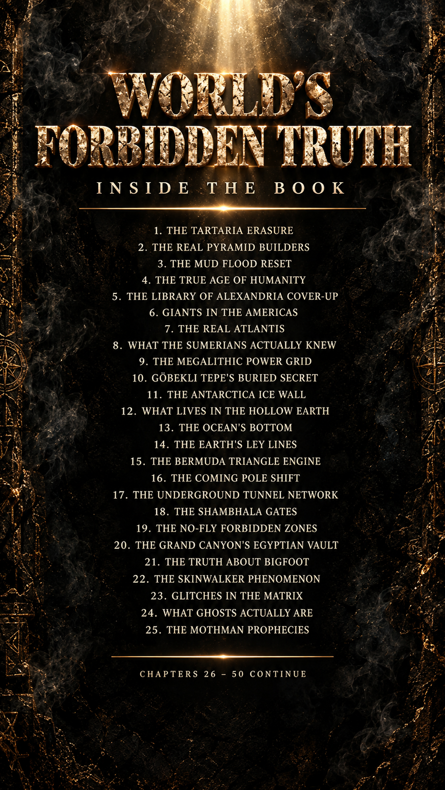World’s Forbidden Truth, contents, chapters 1 to 25