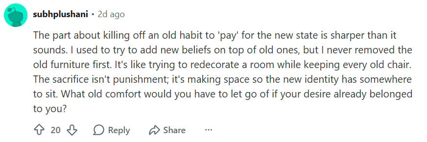 A reader's Reddit comment about 41 Laws of Simulation